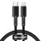 BASEUS BASEUS 1m 20W PD Type-C - Lightning Flätad Nylon Kabel - Svart