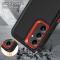  Samsung Galaxy S25 Skal Extreme Hybrid Kickstand Svart/Orange