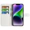  iPhone 15 Plus Fodral Litchi Textur Vit
