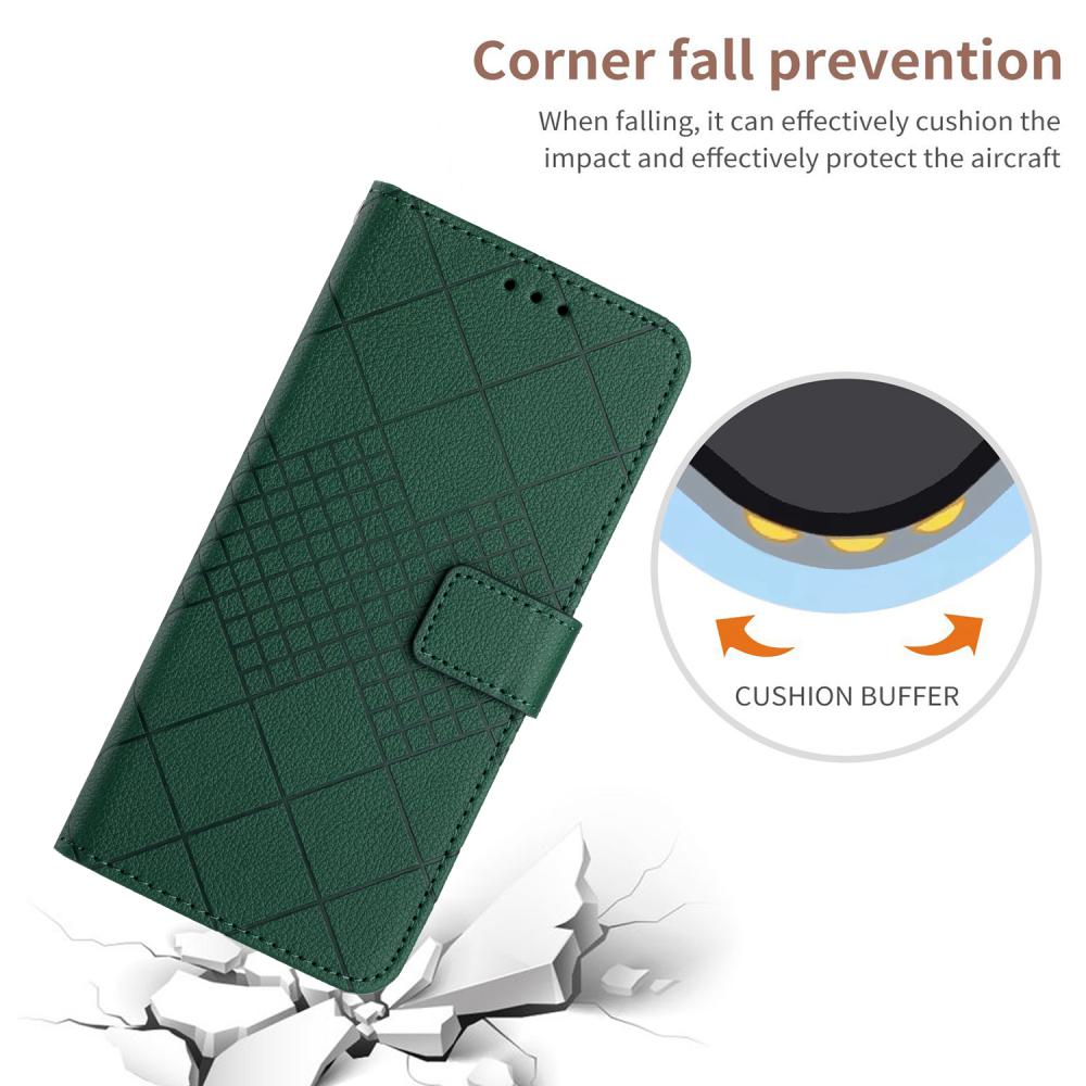  OnePlus 15 Fodral Läder Rhombus Grön