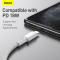 BASEUS BASEUS 2m 20W PD Type-C - Lightning Flätad Nylon Kabel - Vit