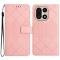  OnePlus 15 Fodral Läder Rhombus Rosa