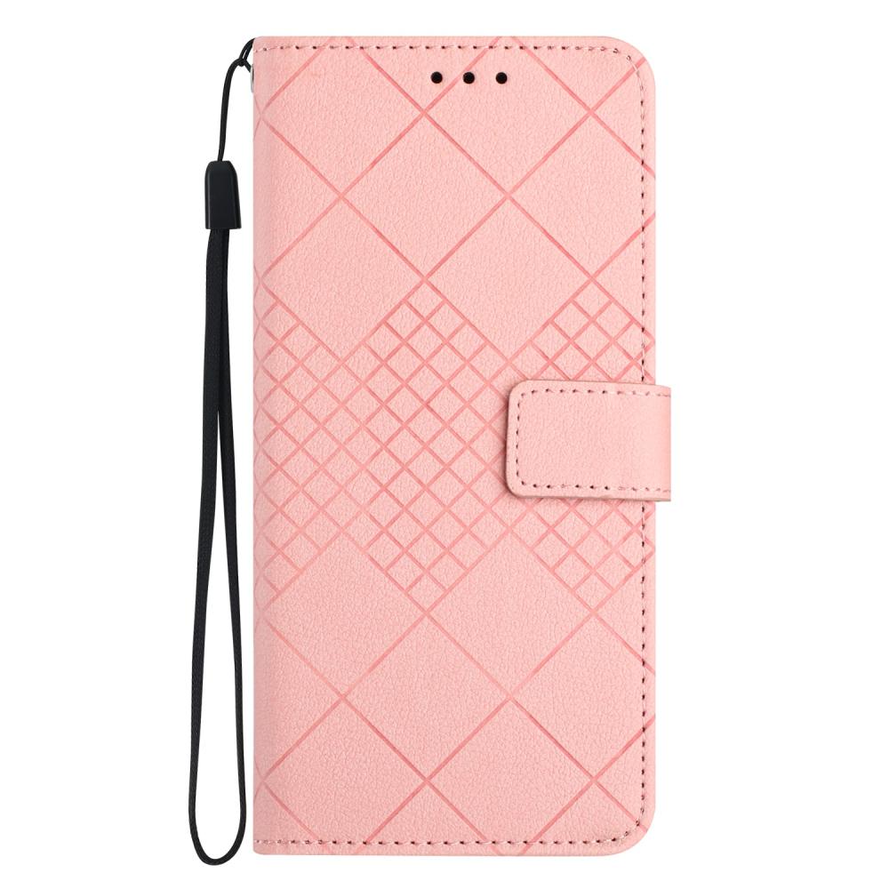  OnePlus 15 Fodral Läder Rhombus Rosa