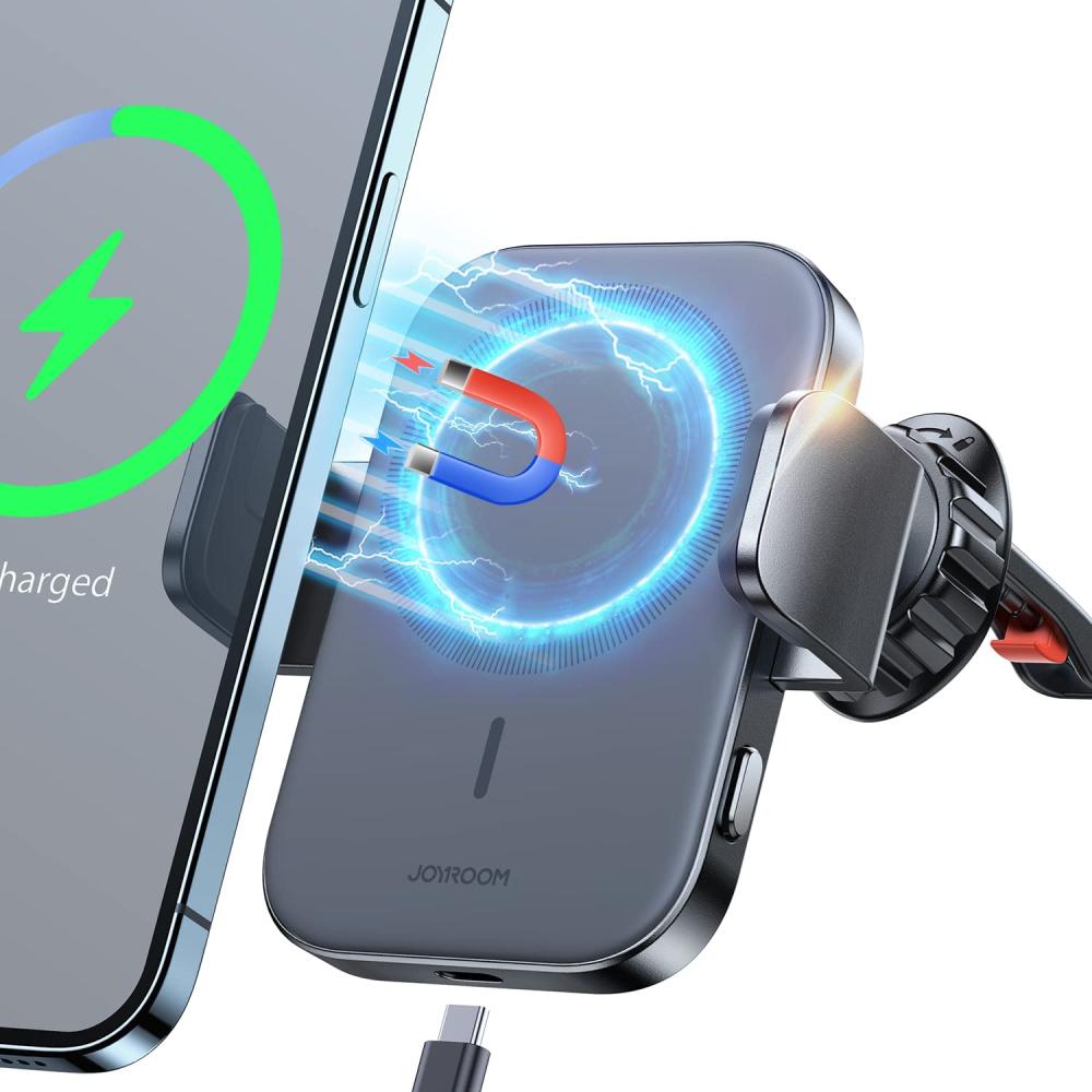 JOYROOM Joyroom 15W MagSafe Qi Laddare För Luftventil Svart