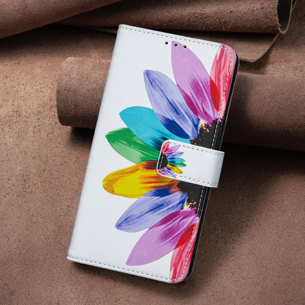 Google Pixel 11/11 Pro Fodral Läder Med Tryck Blomma