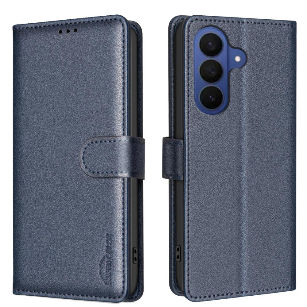 BINFEN BINFEN Samsung Galaxy S26 Fodral RFID Läder Blå