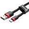 BASEUS Baseus Cafule 2m USB-C QC3.0 Laddningskabel - Svart/Röd