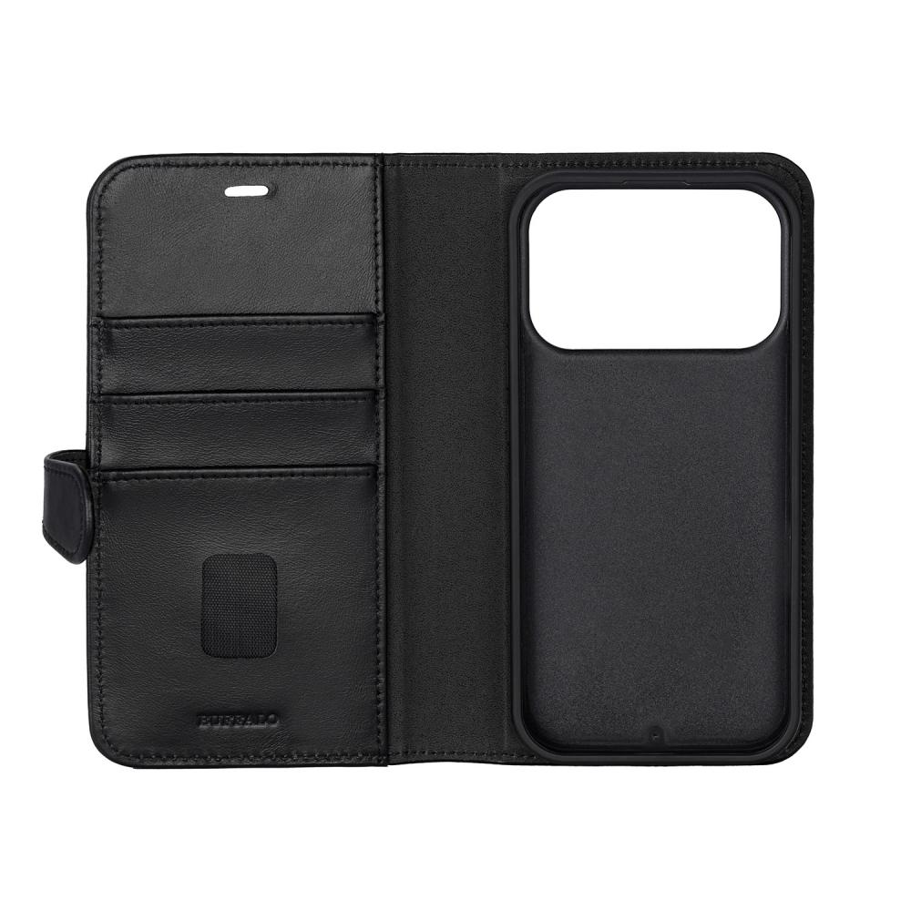 Buffalo Buffalo iPhone 17 Pro Fodral MagSafe 2in1 Äkta Läder Svart