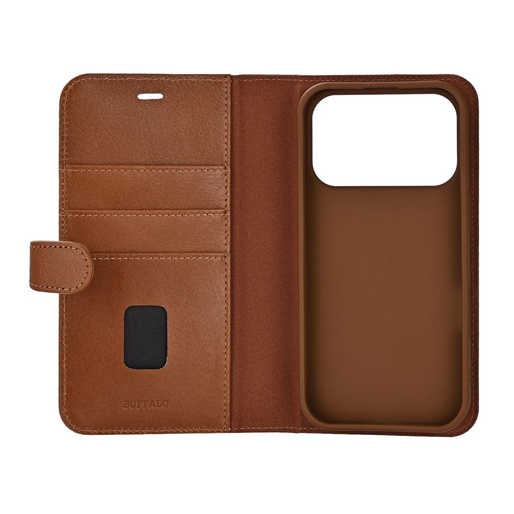 Buffalo Buffalo iPhone 17 Pro Fodral MagSafe 2in1 Äkta Läder Brun