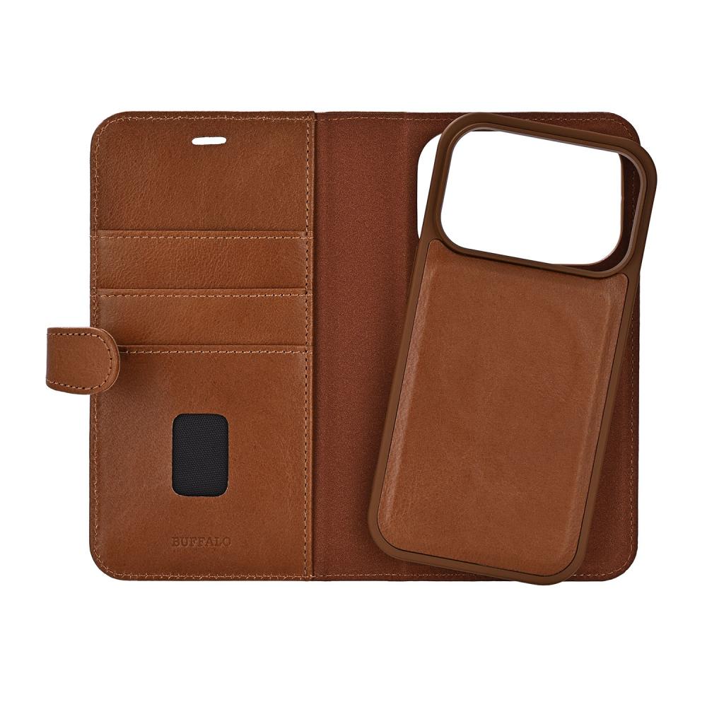 Buffalo Buffalo iPhone 17 Pro Fodral MagSafe 2in1 Äkta Läder Brun