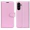  Samsung Galaxy A57 5G Fodral Litchi Läder Ljus Rosa