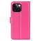  iPhone 15 Plus Fodral Litchi Textur Rosa