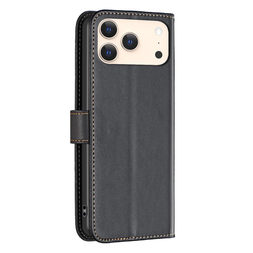 BINFEN BINFEN iPhone 17 Pro Fodral Läder Svart