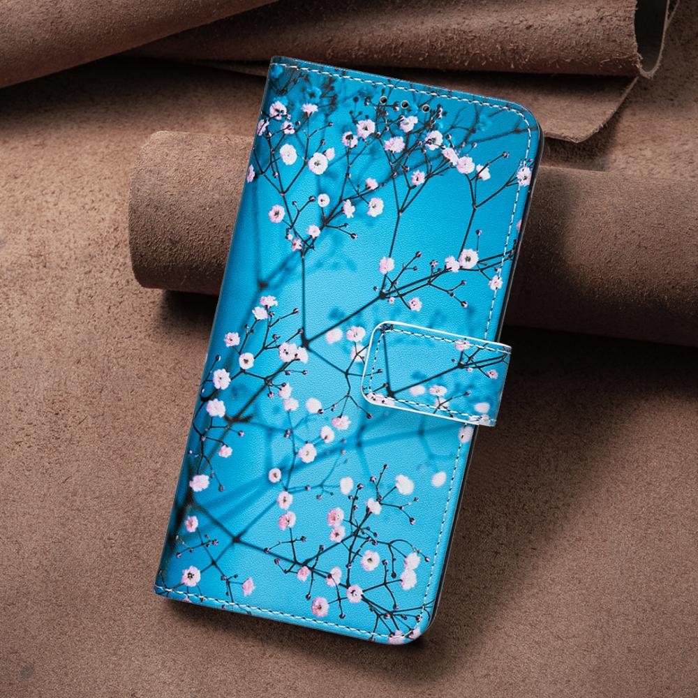  Google Pixel 11/11 Pro Fodral Läder Med Tryck Blommor
