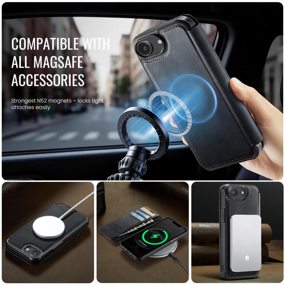 CASEME CASEME iPhone 16e/17e Skal RFID Plånbok Svart