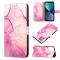  iPhone 14 Fodral Marmor Rosa/Lila/Guld