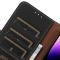  iPhone 15 Pro Max Fodral RFID Äkta Läder Svart