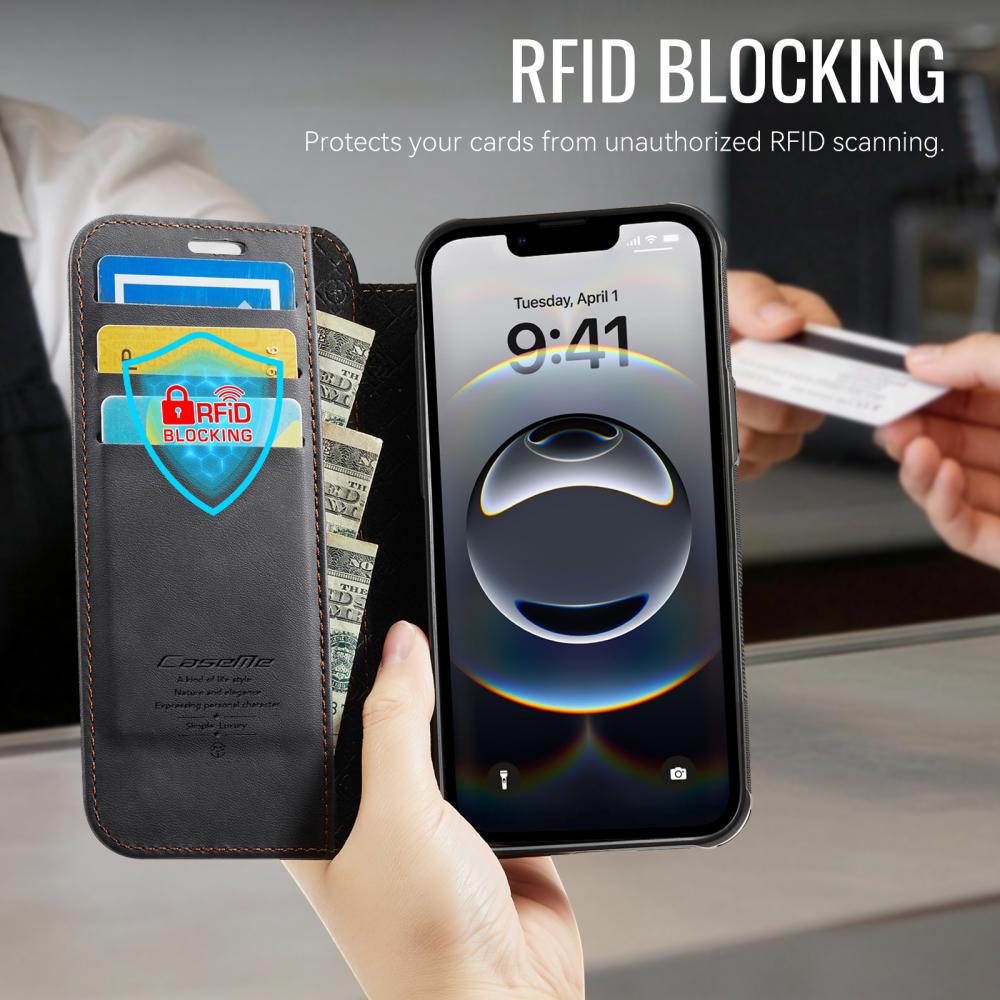 CASEME CASEME iPhone 16e/17e Skal RFID Plånbok Svart