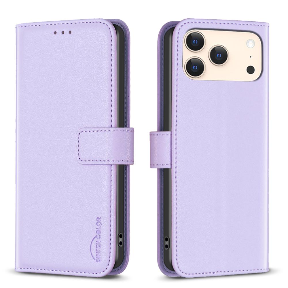 BINFEN BINFEN iPhone 17 Pro Fodral Läder Lila