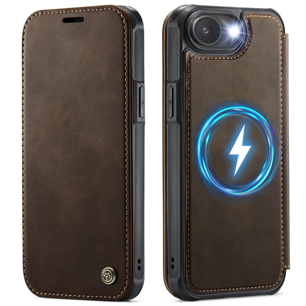 CASEME CASEME iPhone 16e/17e Skal RFID Plånbok Brun