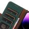 iPhone 15 Pro Max Fodral RFID Äkta Läder Grön