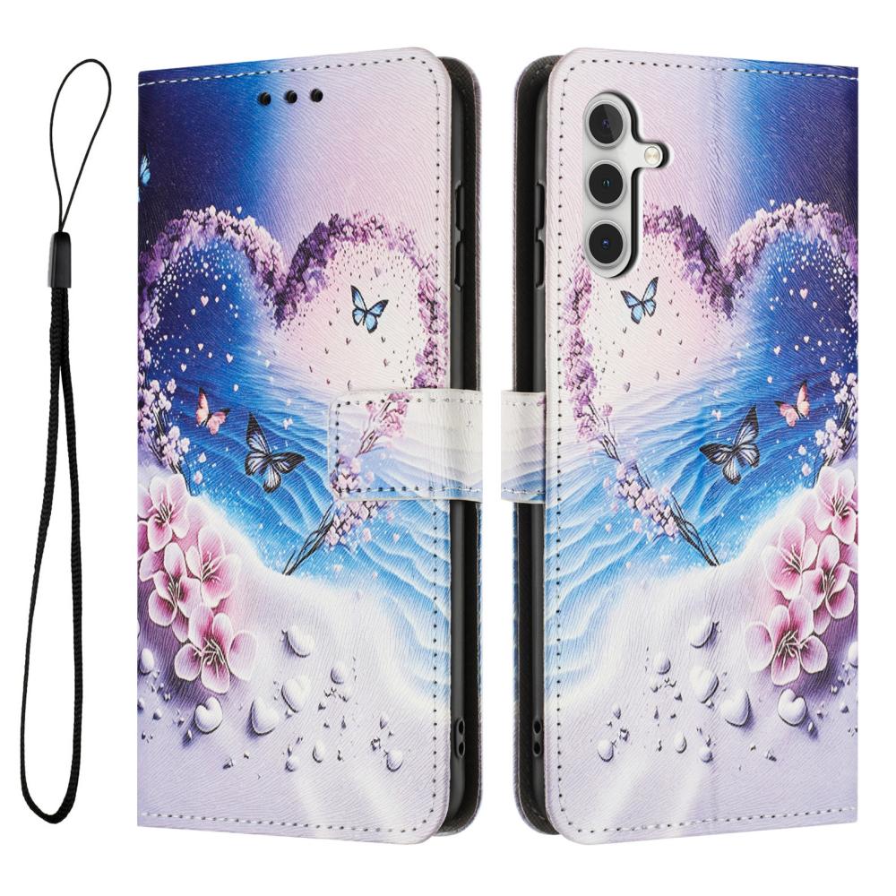  Samsung Galaxy A27 5G Fodral Läder Hjärta/Fjärilar