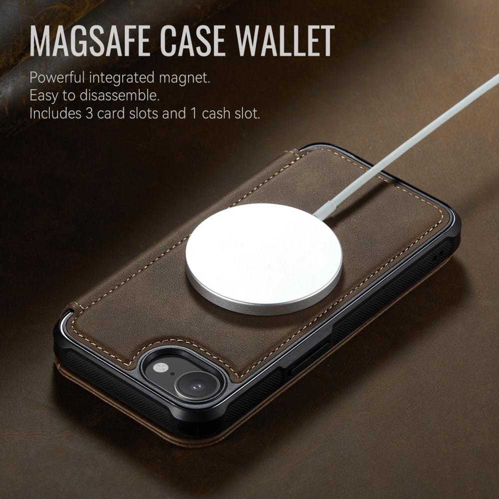 CASEME CASEME iPhone 16e/17e Skal RFID Plånbok Brun