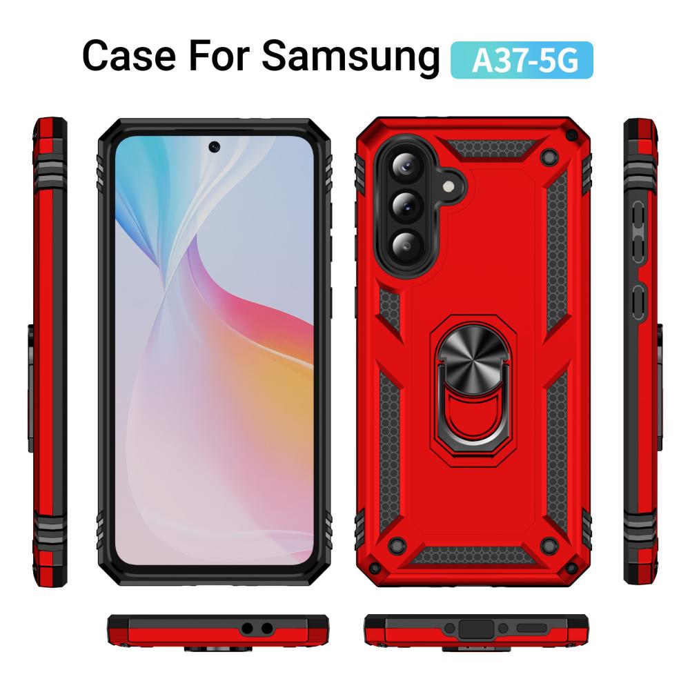  Samsung Galaxy A37 5G Skal Shockproof Hybrid Ring Röd