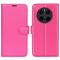  Honor Magic7 Pro Fodral Litchi Läder Rosa