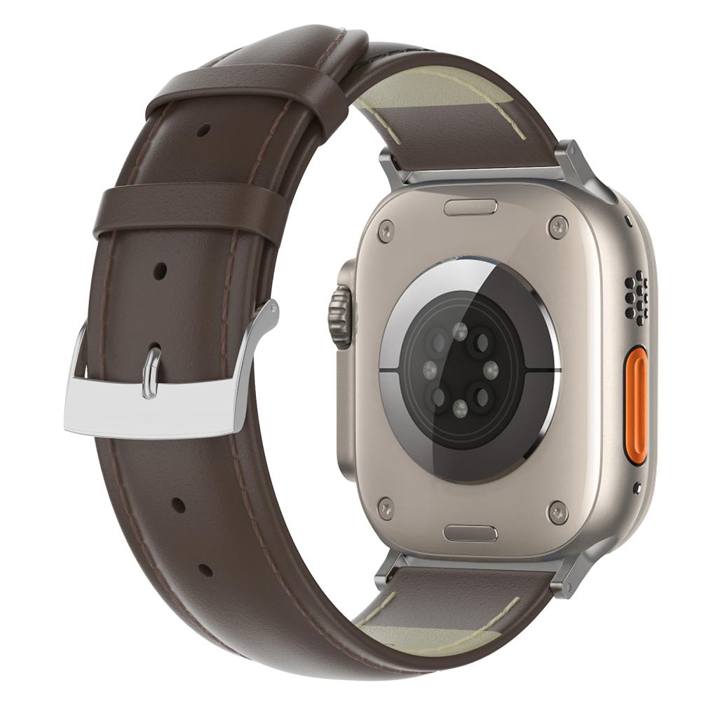 ColorPop Äkta Läder Armband Apple Watch 42/44/45/46/49 mm Mörk Brun
