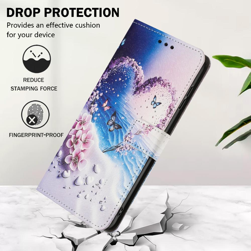  Samsung Galaxy A27 5G Fodral Läder Hjärta/Fjärilar