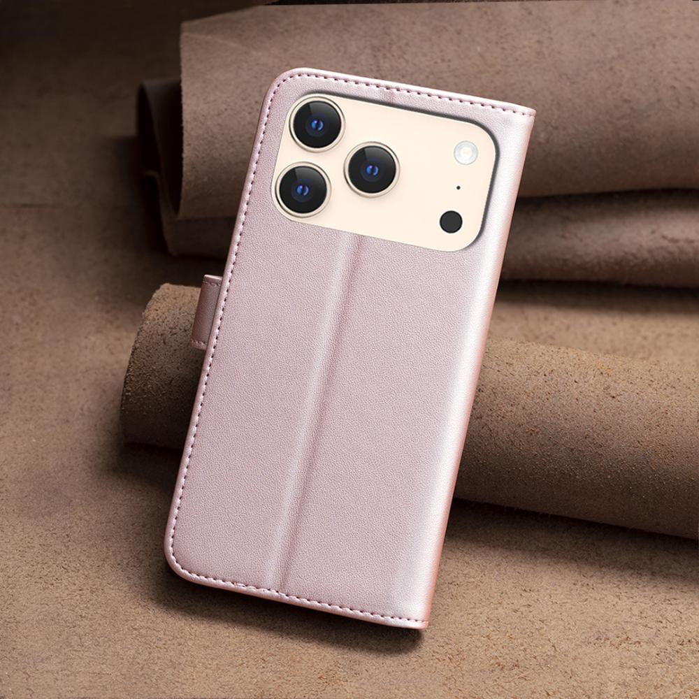 BINFEN BINFEN iPhone 17 Pro Fodral Läder Roséguld