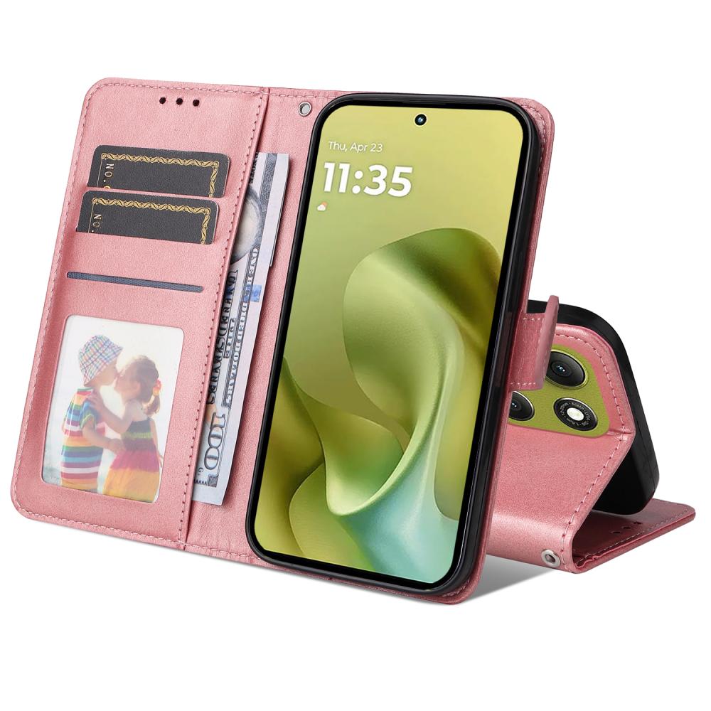  Motorola Moto G86 Power / G86 5G Fodral Läder Roséguld
