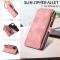 iPhone 15 Plus Fodral RFID Multifunktionell Flerkort Brun