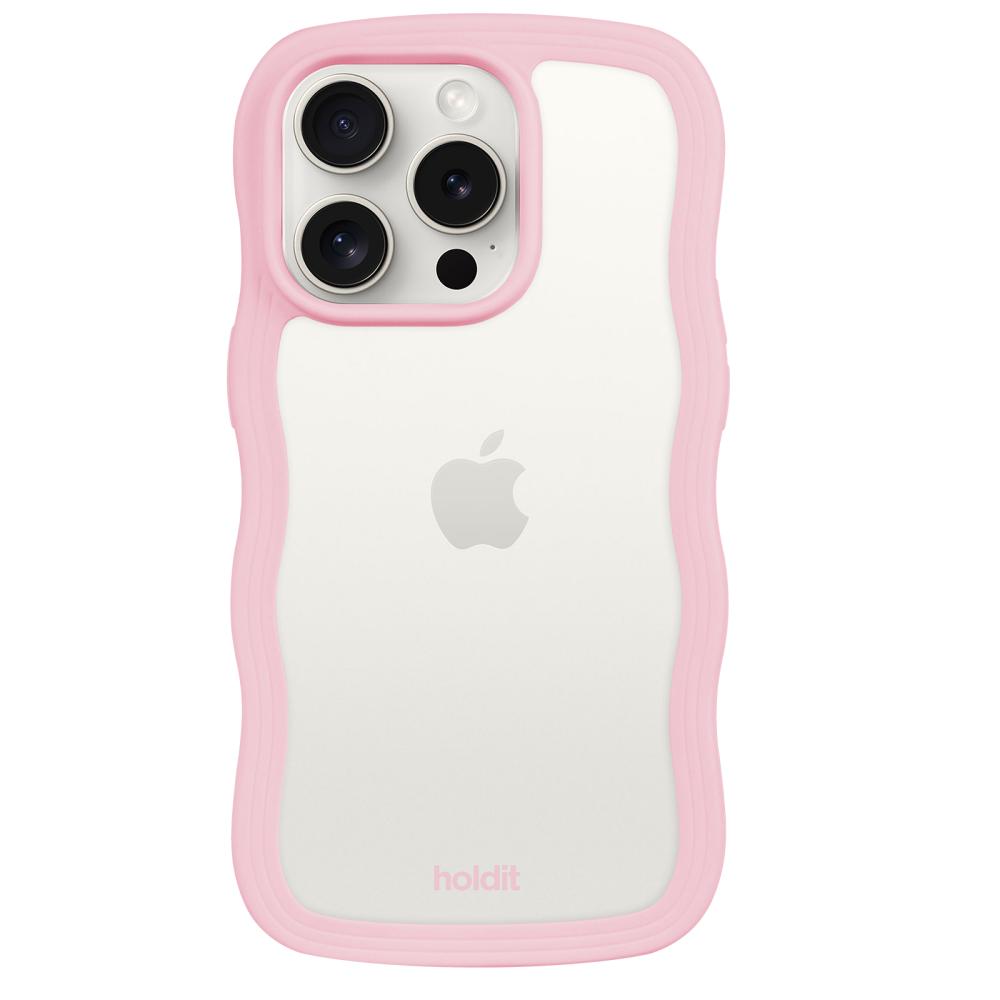 holdit holdit iPhone 14 Pro Max Skal Wavy Pink Transparent