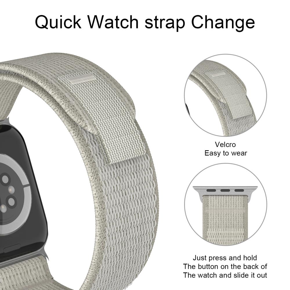 ColorPop Apple Watch 38/40/41/42 mm Armband Nylon Trail Loop Ljus Grå