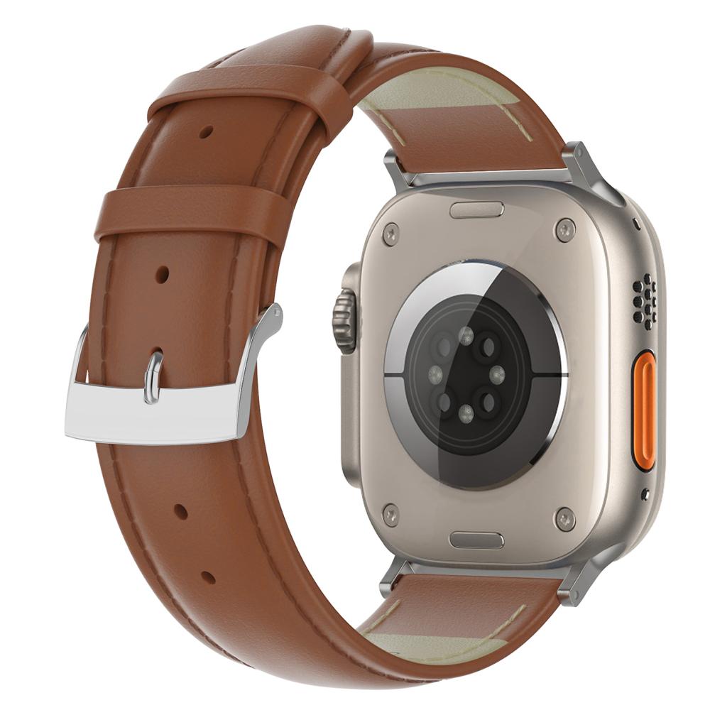 ColorPop Äkta Läder Armband Apple Watch 42/44/45/46/49 mm Brun