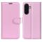  Samsung Galaxy A37 5G Fodral Litchi Läder Ljus Rosa