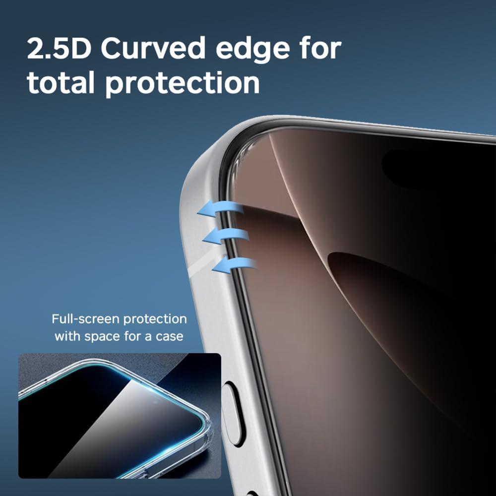  iPhone 18 Skärmskydd Privacy Heltäckande Svart