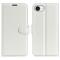  iPhone 17e / 16e Fodral Litchi Läder Vit