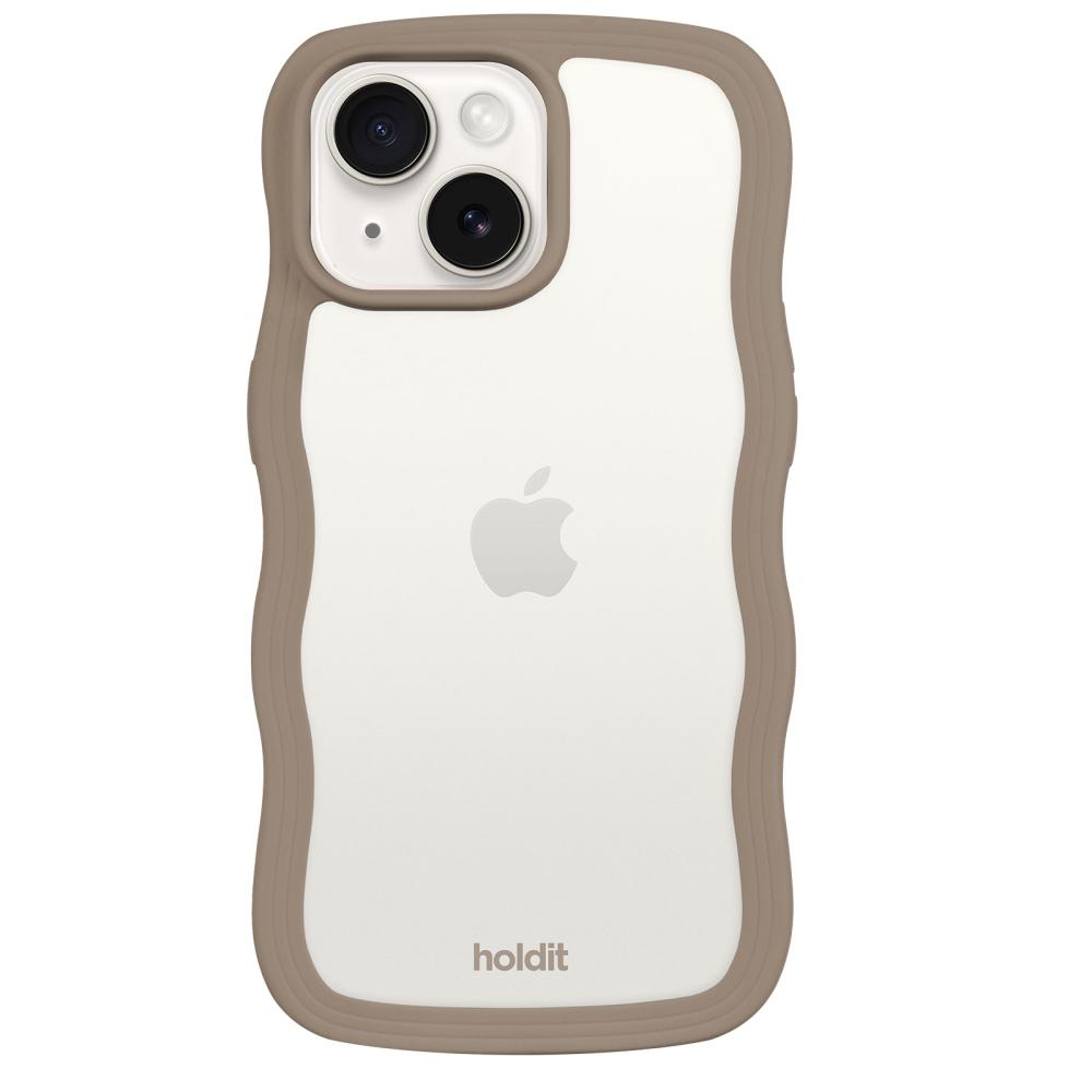 holdit holdit iPhone 15 Plus / 14 Plus Skal Wavy Mocha Brown Transparent