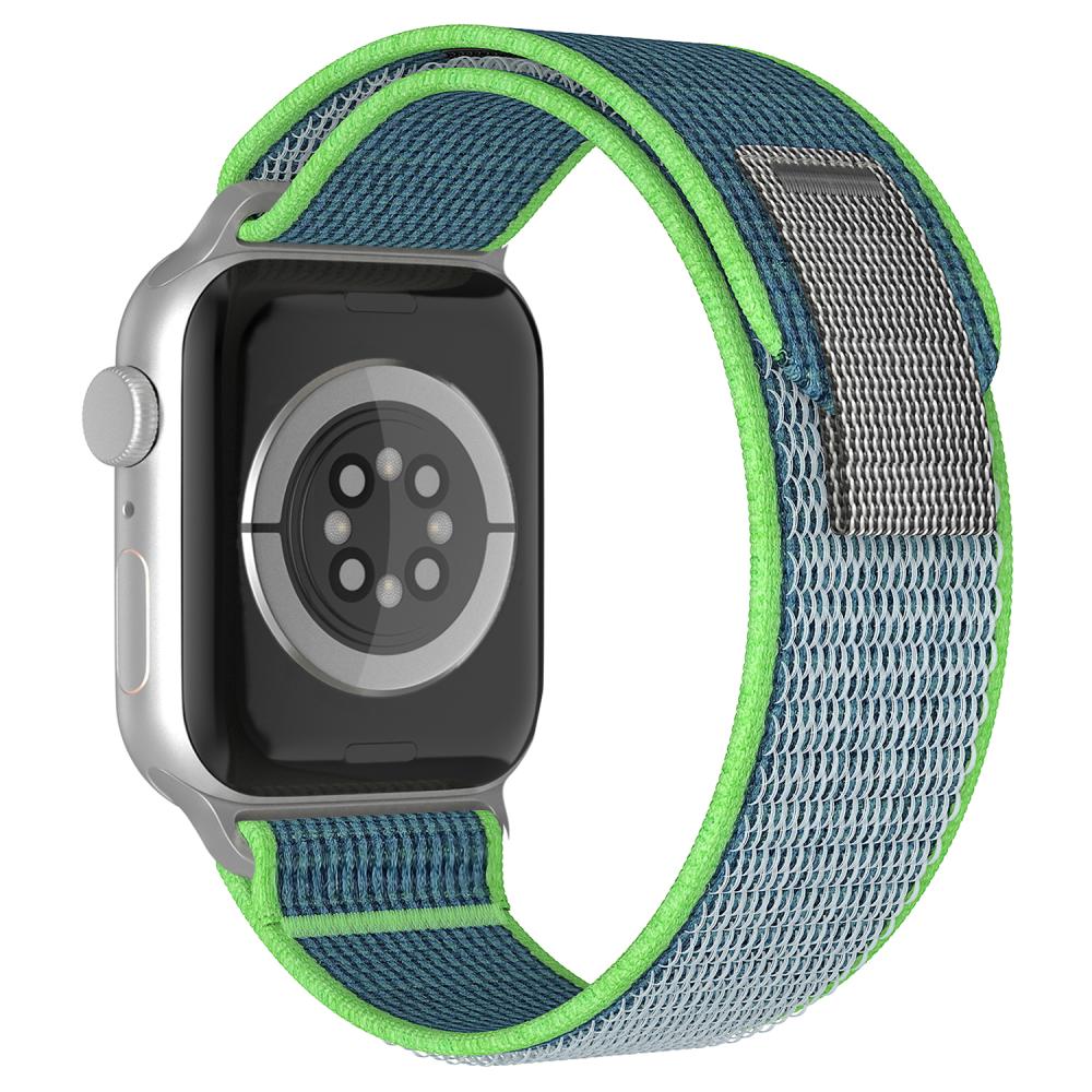 ColorPop Apple Watch 42/44/45/46/49 mm Armband Nylon Trail Loop Blå/Grön