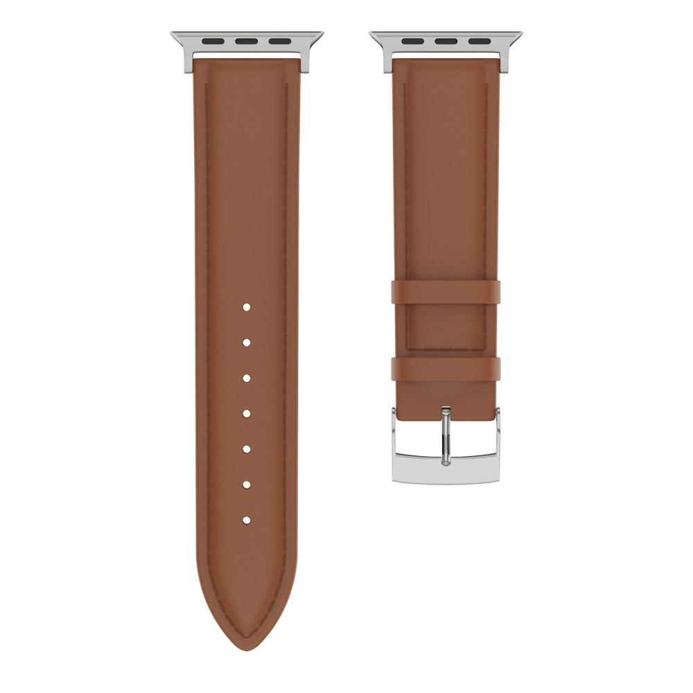 ColorPop Äkta Läder Armband Apple Watch 42/44/45/46/49 mm Brun