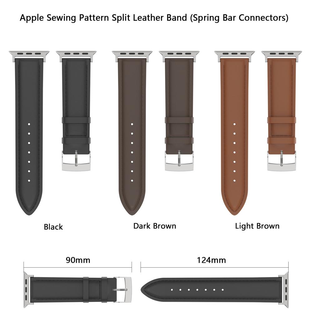 ColorPop Äkta Läder Armband Apple Watch 42/44/45/46/49 mm Brun