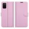  Samsung Galaxy A03s Fodral Litchi Läder Ljus Rosa