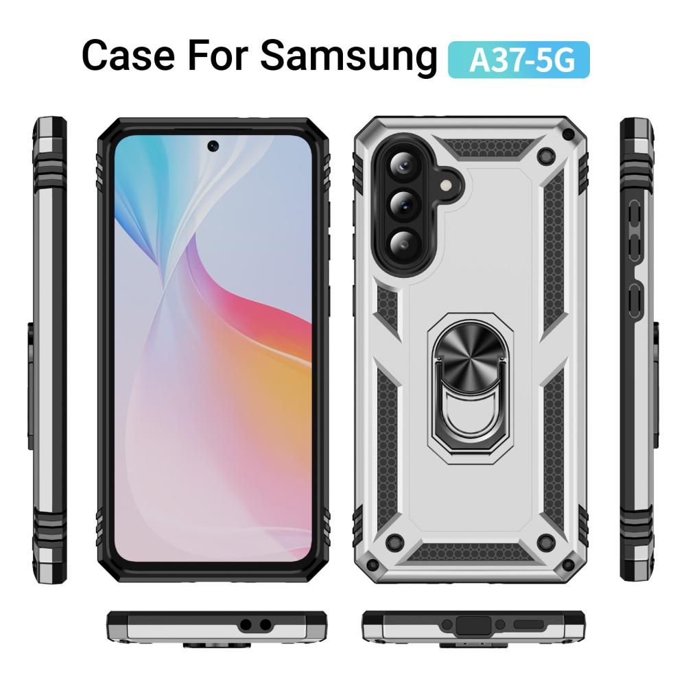 Samsung Galaxy A37 5G Skal Shockproof Hybrid Ring Silver