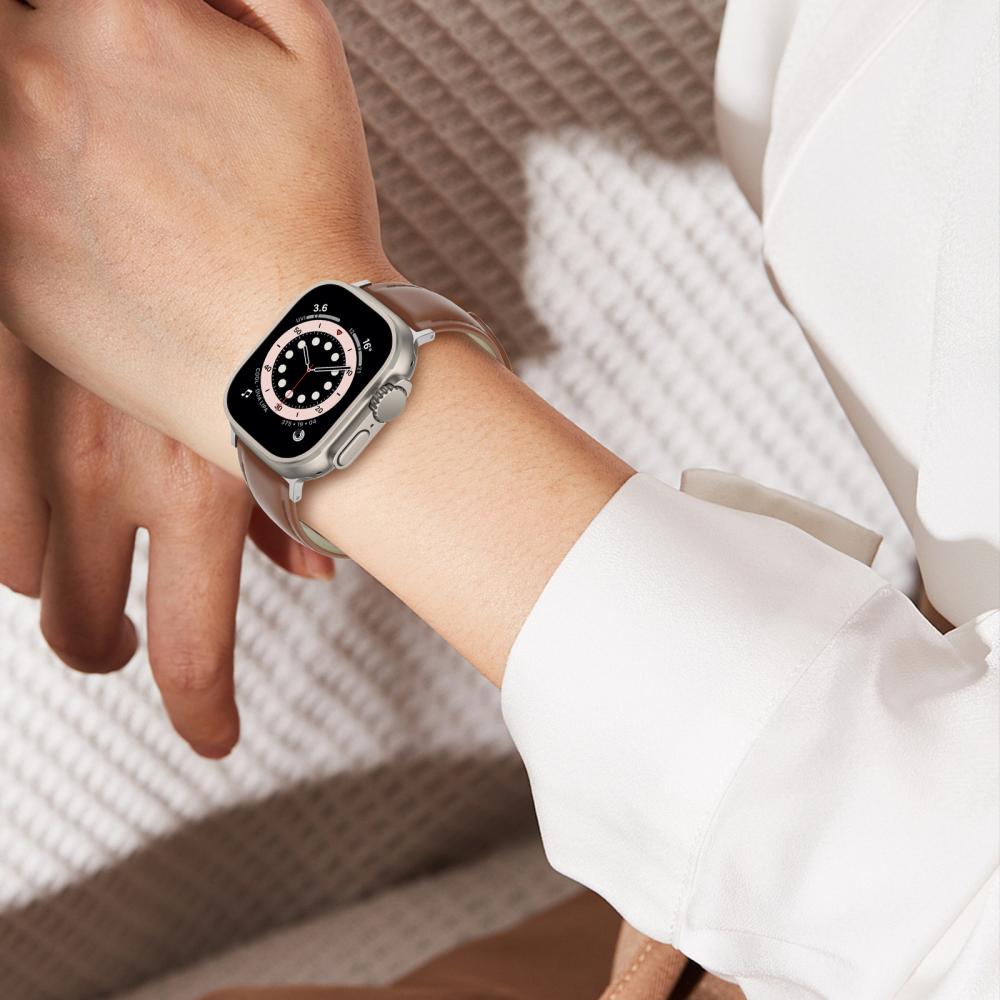 ColorPop Äkta Läder Armband Apple Watch 42/44/45/46/49 mm Brun