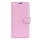  iPhone 17e / 16e Fodral Litchi Läder Ljus Rosa