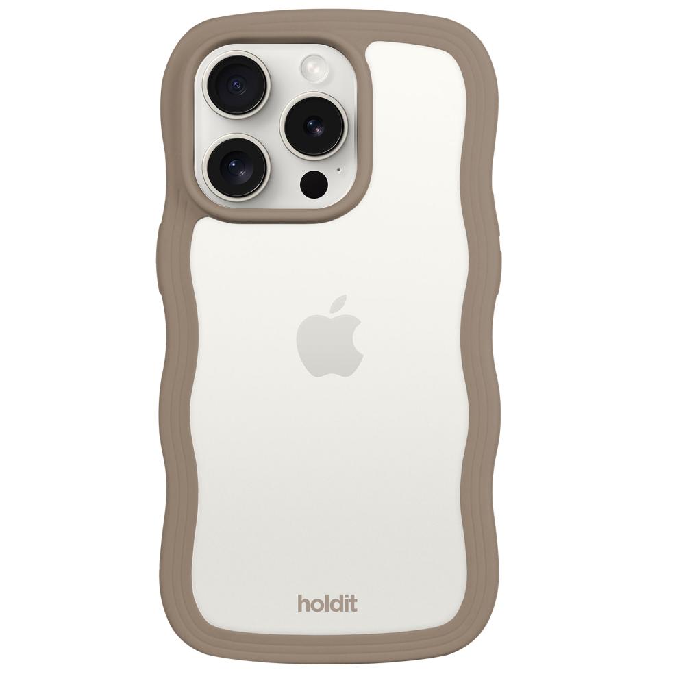 holdit holdit iPhone 15 Pro Skal Wavy Mocha Brown Transparent