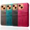 KSQ iPhone 13 Mini - KSQ Läder Skal Med Kortfack - Rosa
